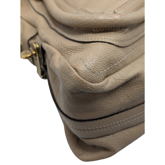 Chloe Calfskin Beige Neutral Leather Medium Paraty Shoulder Bag - Picture 7 of 16